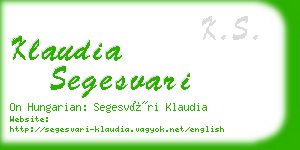 klaudia segesvari business card